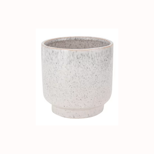 Blue speckled ceramic pot